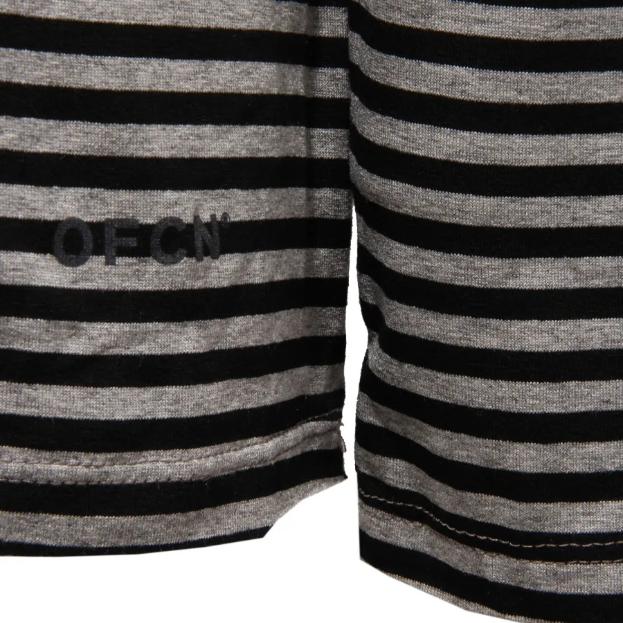 0229Z maglia uomo OFFICINA36 grey/black stripes long sleeve t-shirt cotton man