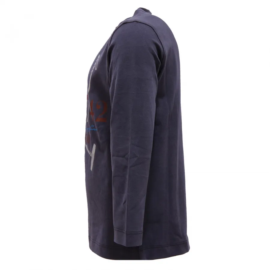 2325V maglia bimbo LA MARTINA JUNIOR blue cotton long sleeve t-shirt boy