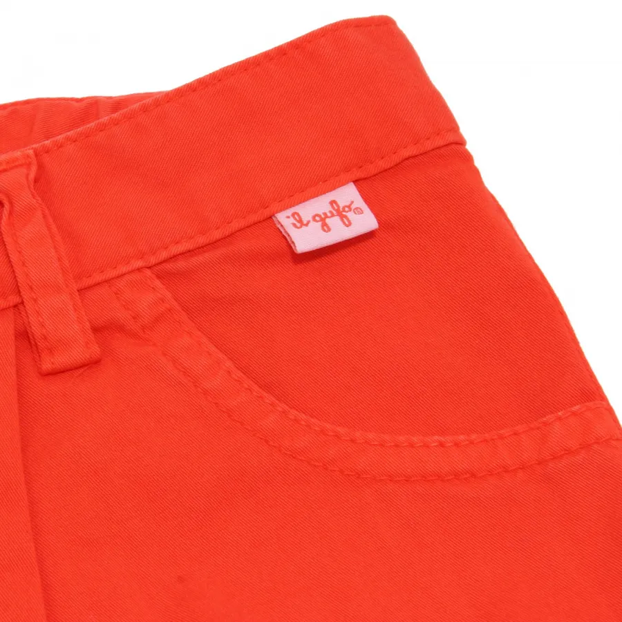 5611AB bermuda bimba GIRL IL GUFO orange denim garment dyed shorts kid