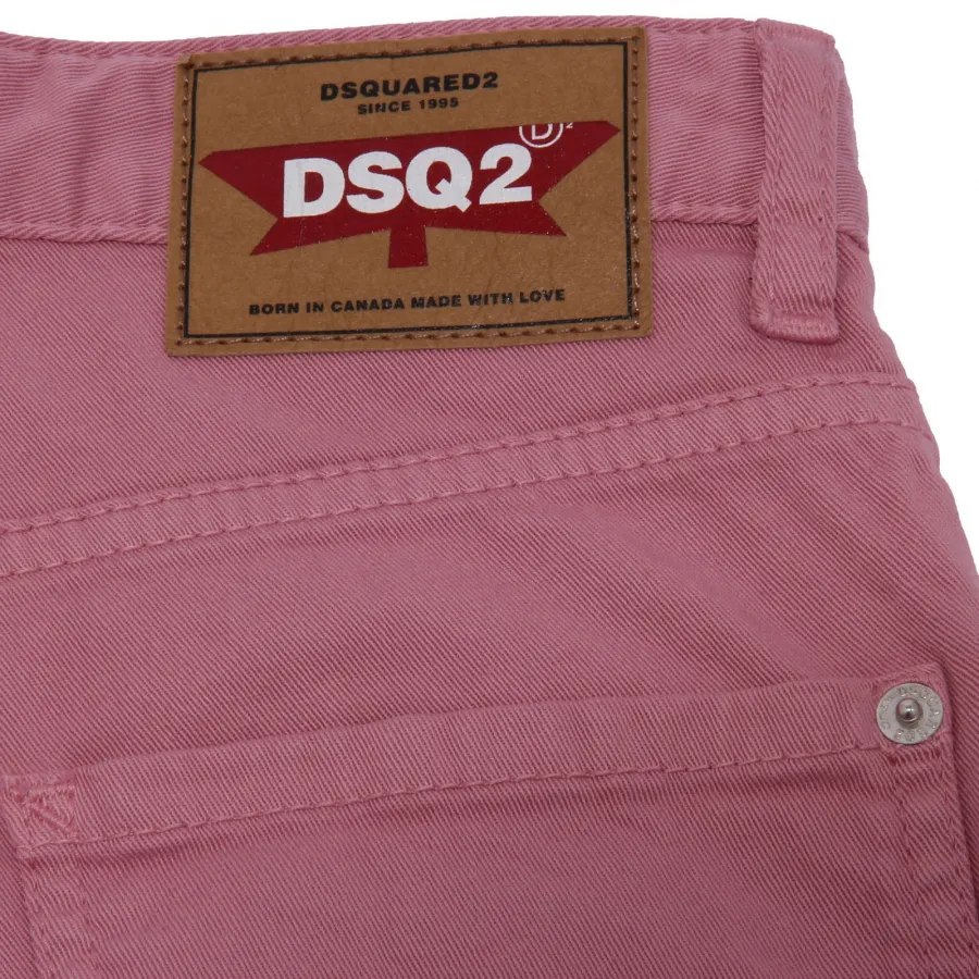 5747AB bermuda bimbo BOY DSQUARED2 pink denim shorts kid