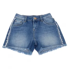 6760AB bermuda bimba GIRL TWIN-SET denim frajed shorts kids