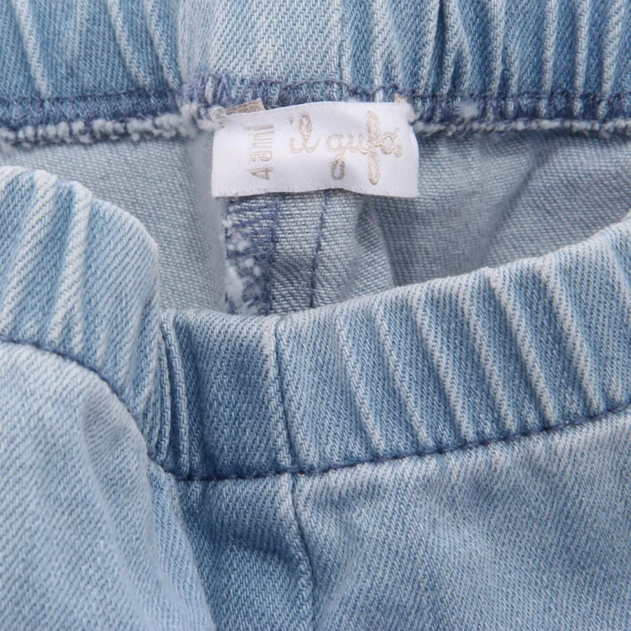 7808AH pantaloncino bimba girl IL GUFO blue denim cotton shorts kid