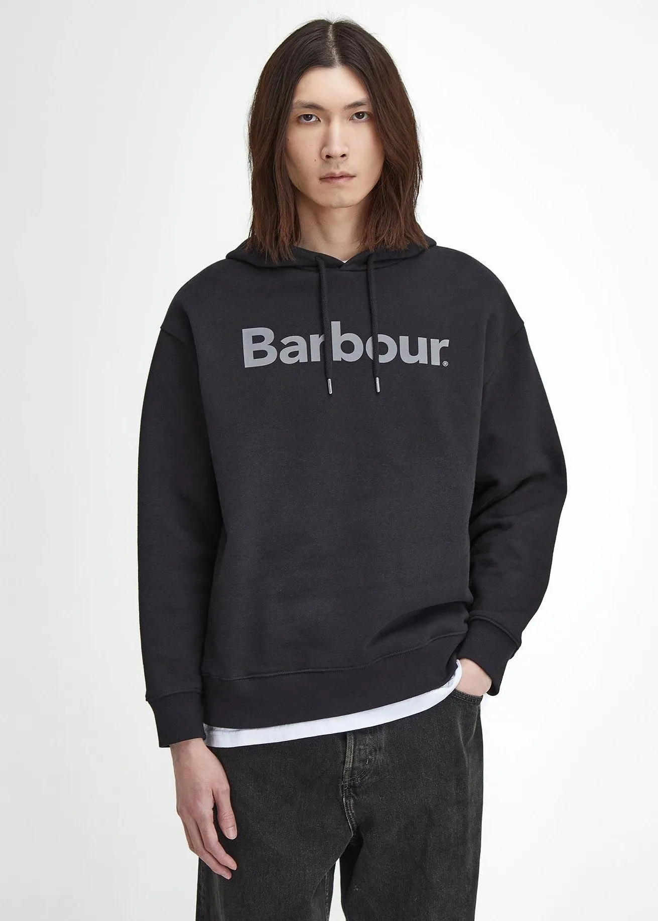 Barbour Felpa Con Cappuccio da Uomo Brushed Nera