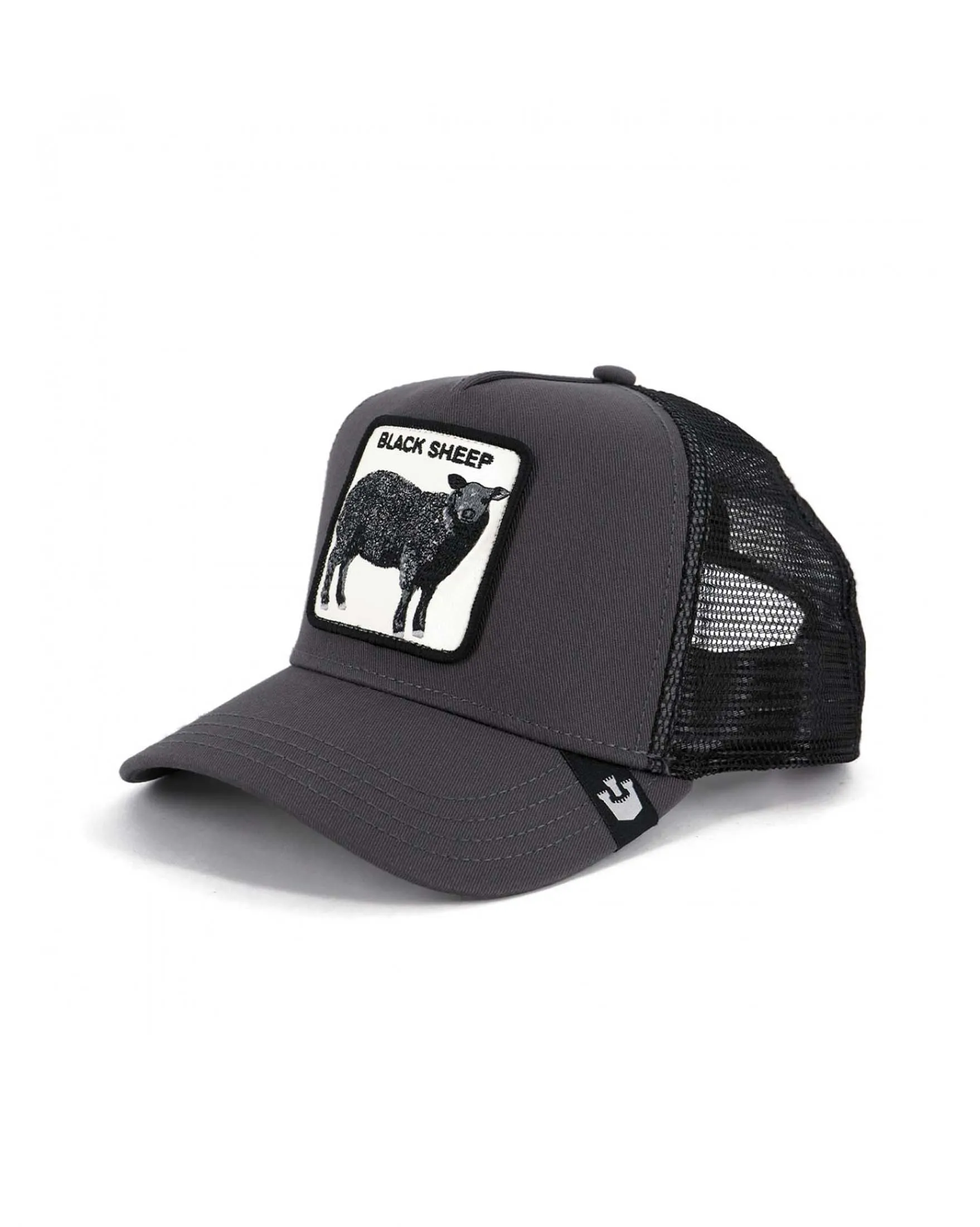 Berretto Black sheep trucker grigio antracite con patch pecora