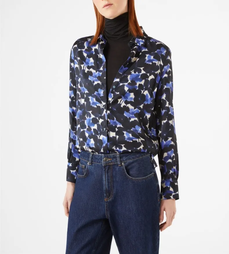 Camicia in raso a fantasia