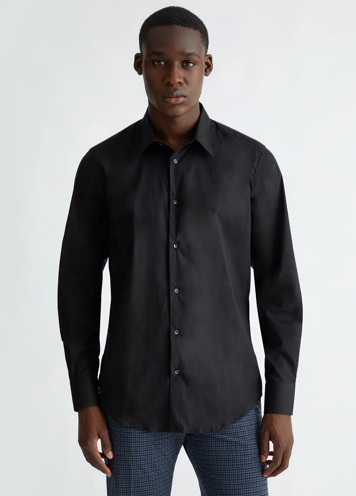Camicia nera in popeline