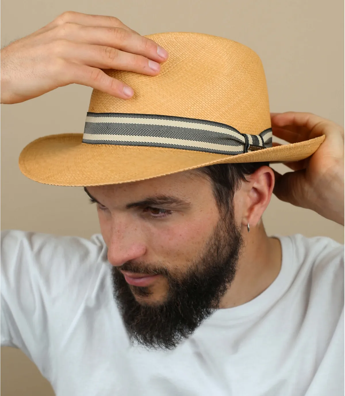 cappello panama beige  Fedora Panama honey     