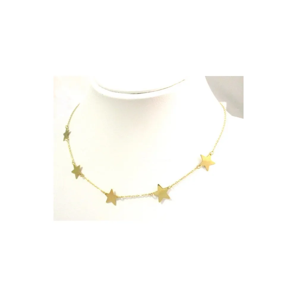 COLLANA DA DONNA CON STELLE IN ORO GIALLO 18 KT