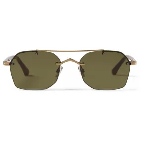 Jimmy Choo - Kit - Occhiali da Sole in Ottone Semi Opaco con Lenti Verdi - Jimmy Choo Eyewear
