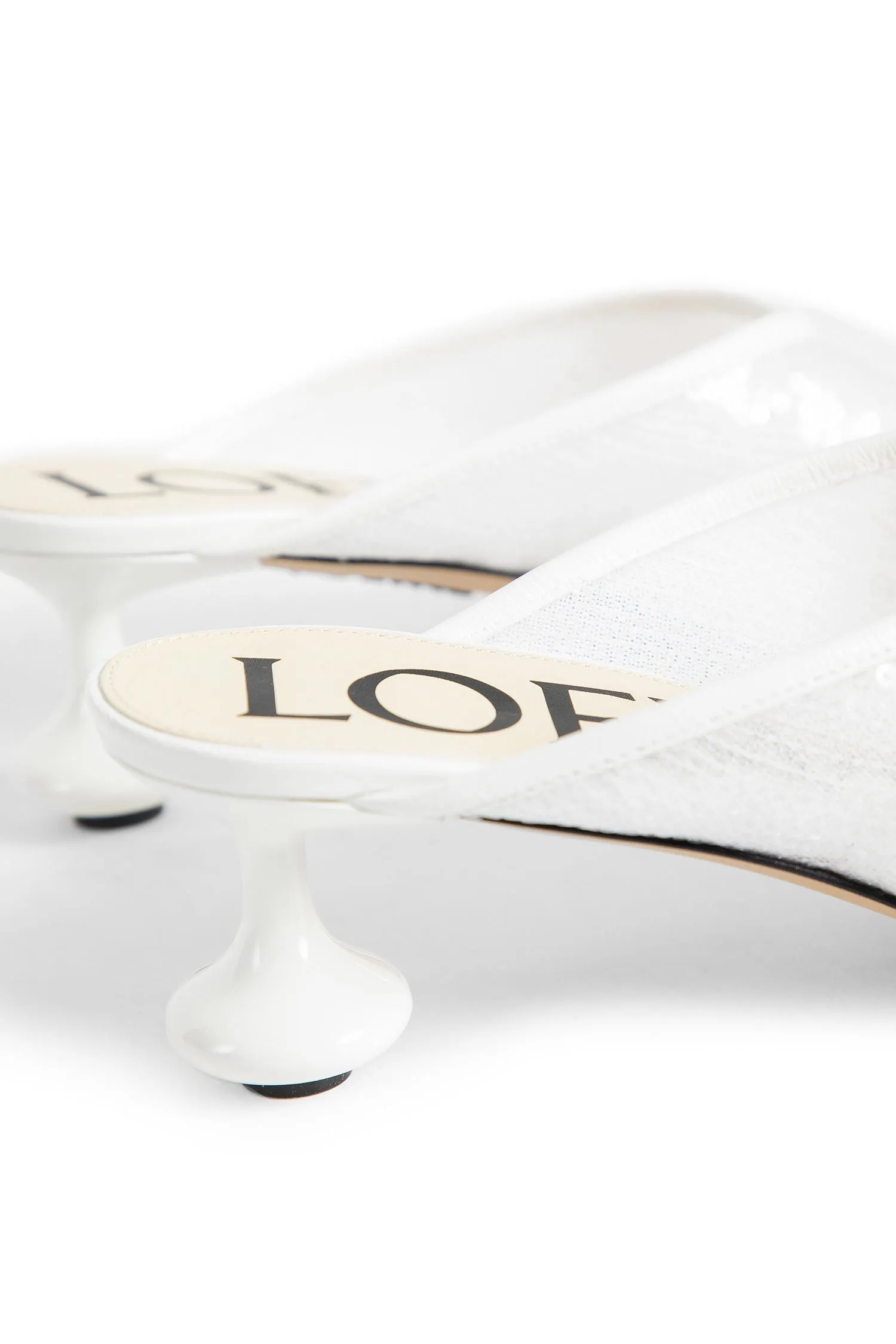 loewe  toy mules in mesh and allover sequins 