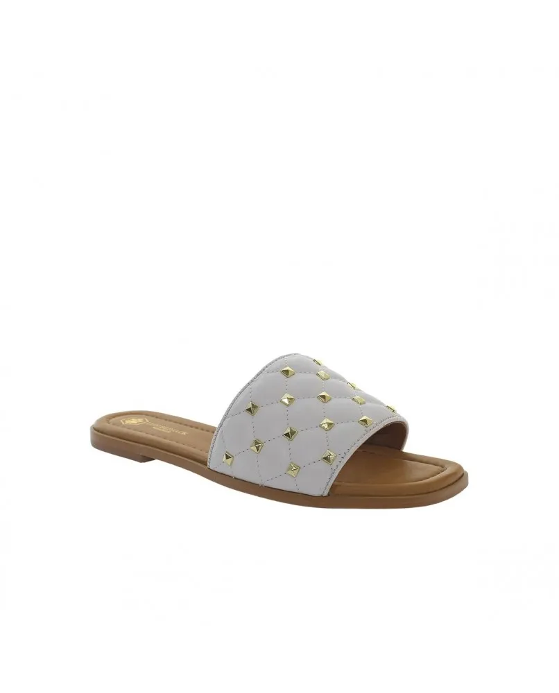 LUMBERJACK ALYSIA SWD7406 sandalo basso etnico pelle gioiello borchie oro