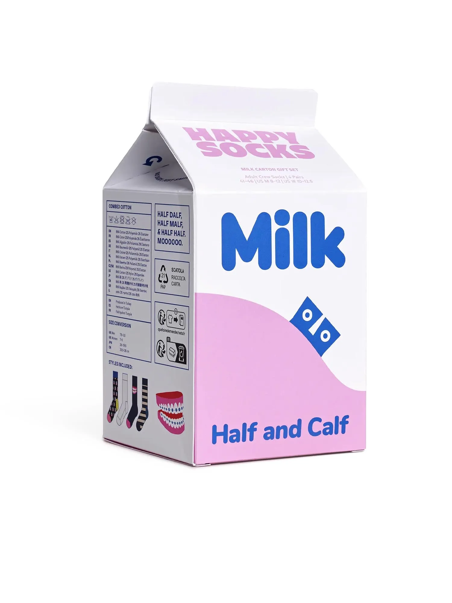 ----------Milk Carton Socks Gift Set of 4---------