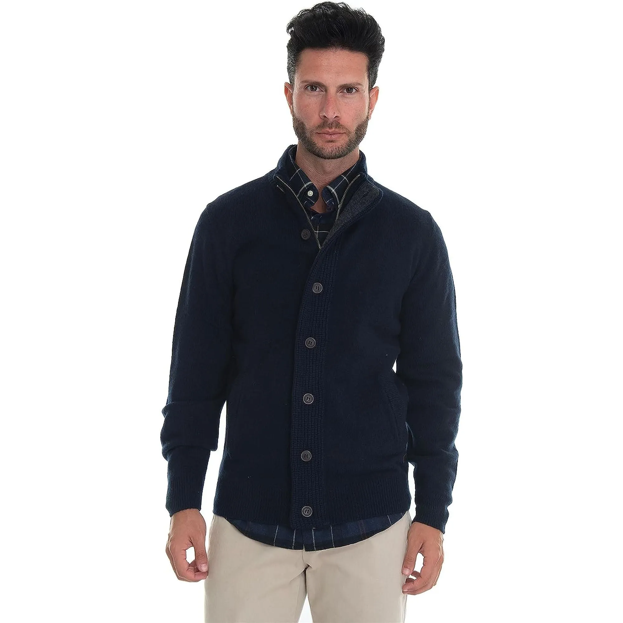 Pullover BARBOUR Uomo essential patch zip Navy