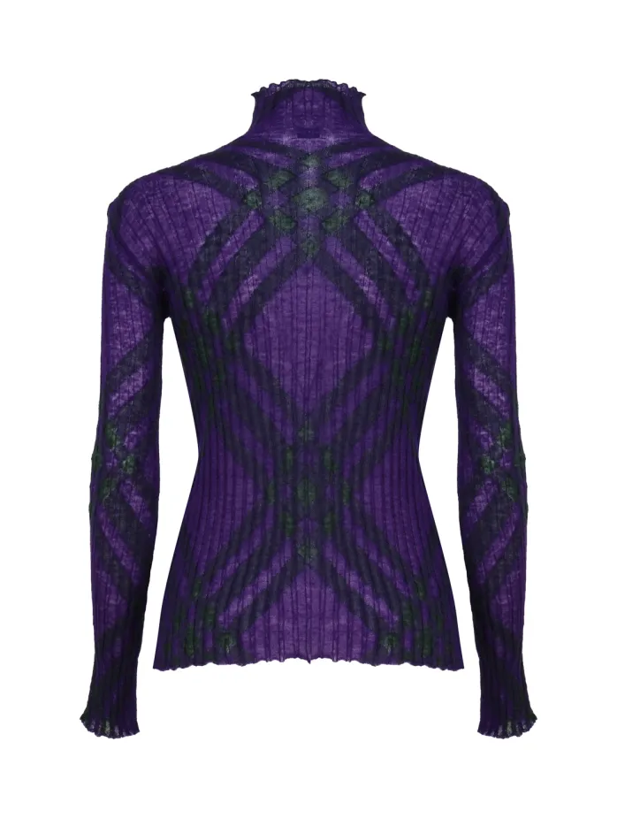 PULLOVER IN MISTO MOHAIR CHECK