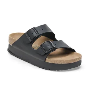 Sandalo Arizona PAP Flex Platform nero a doppia fascetta con fibbia tono su tono