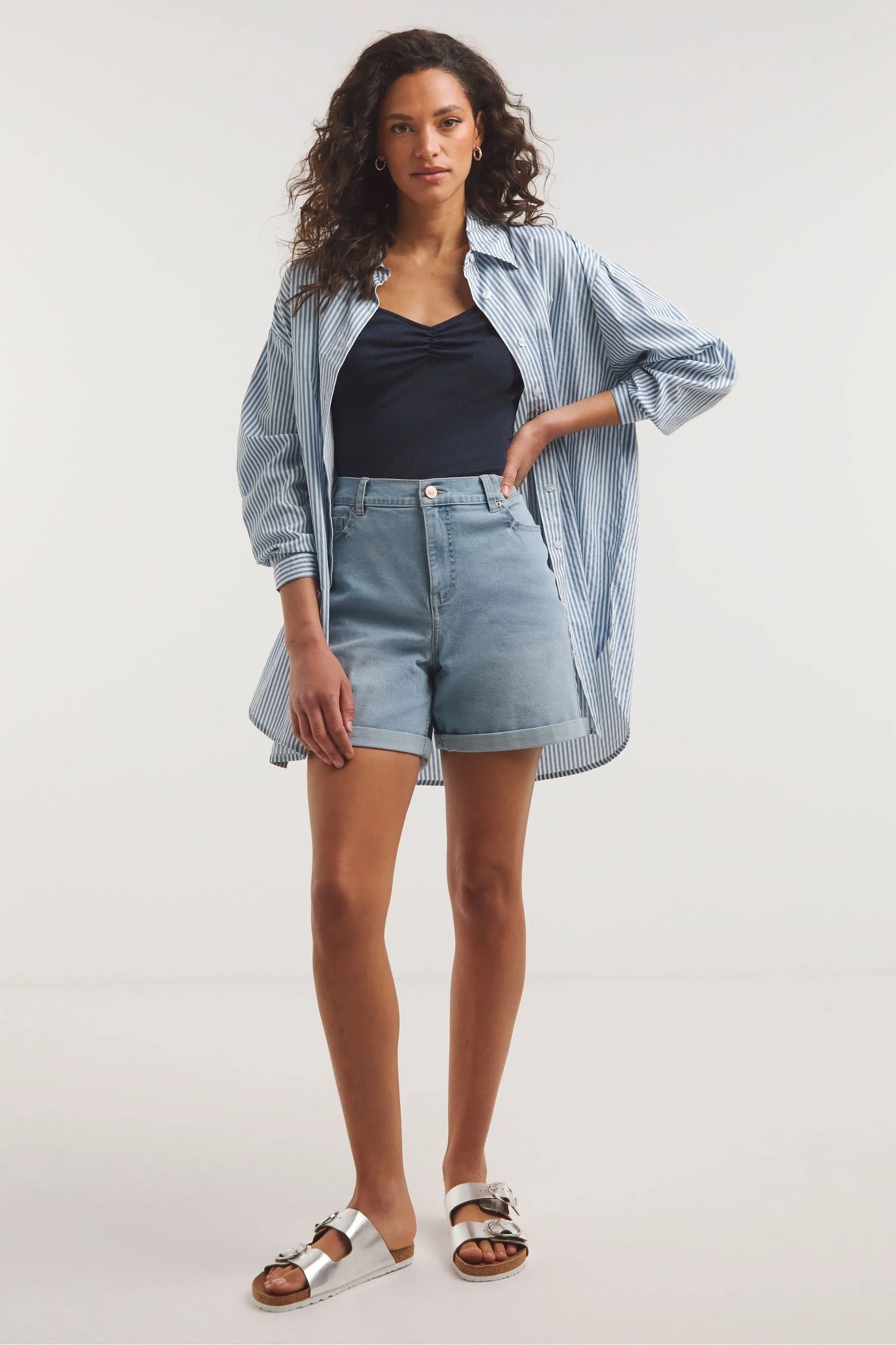 Simply Be Simply Be - Shorts a Denim lavaggio super chiaro a 24/7