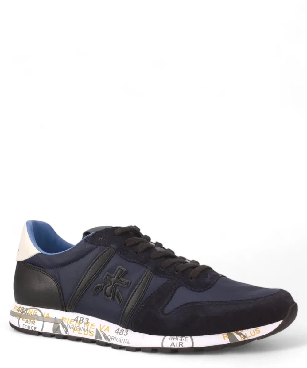 Sneakers ERIC 7092 in pelle e tessuto con suola rétro