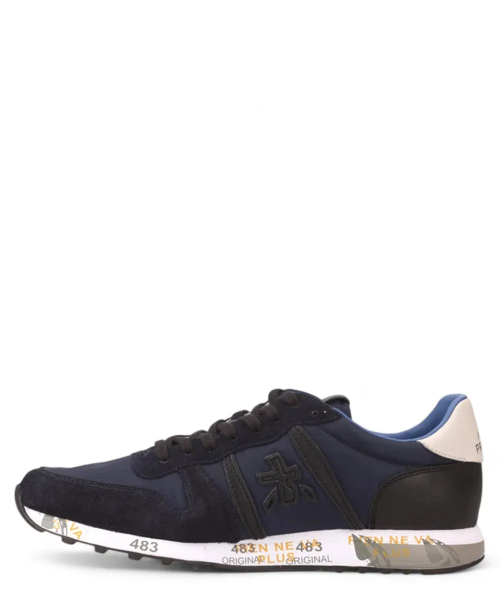 Sneakers ERIC 7092 in pelle e tessuto con suola rétro