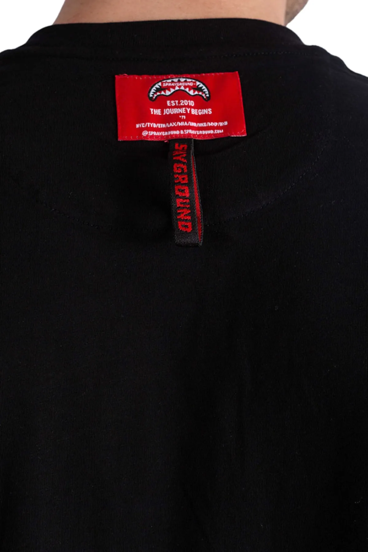 Sprayground uomo t-shirt Label Shark SP439BLK Nero