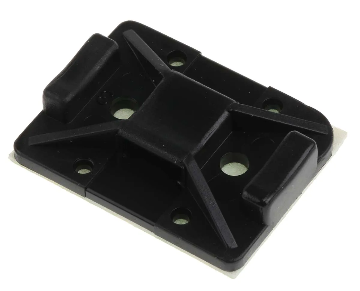 Supporto fascette HellermannTyton, col. Nero, autoadesivo, 32mm x 25 mm, Ø fissaggio 3.2mm, 100 pezzi