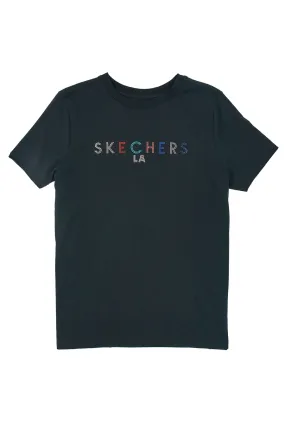 T-Shirt Nere Con Strass Arcobaleno Skerchers Shine Tee