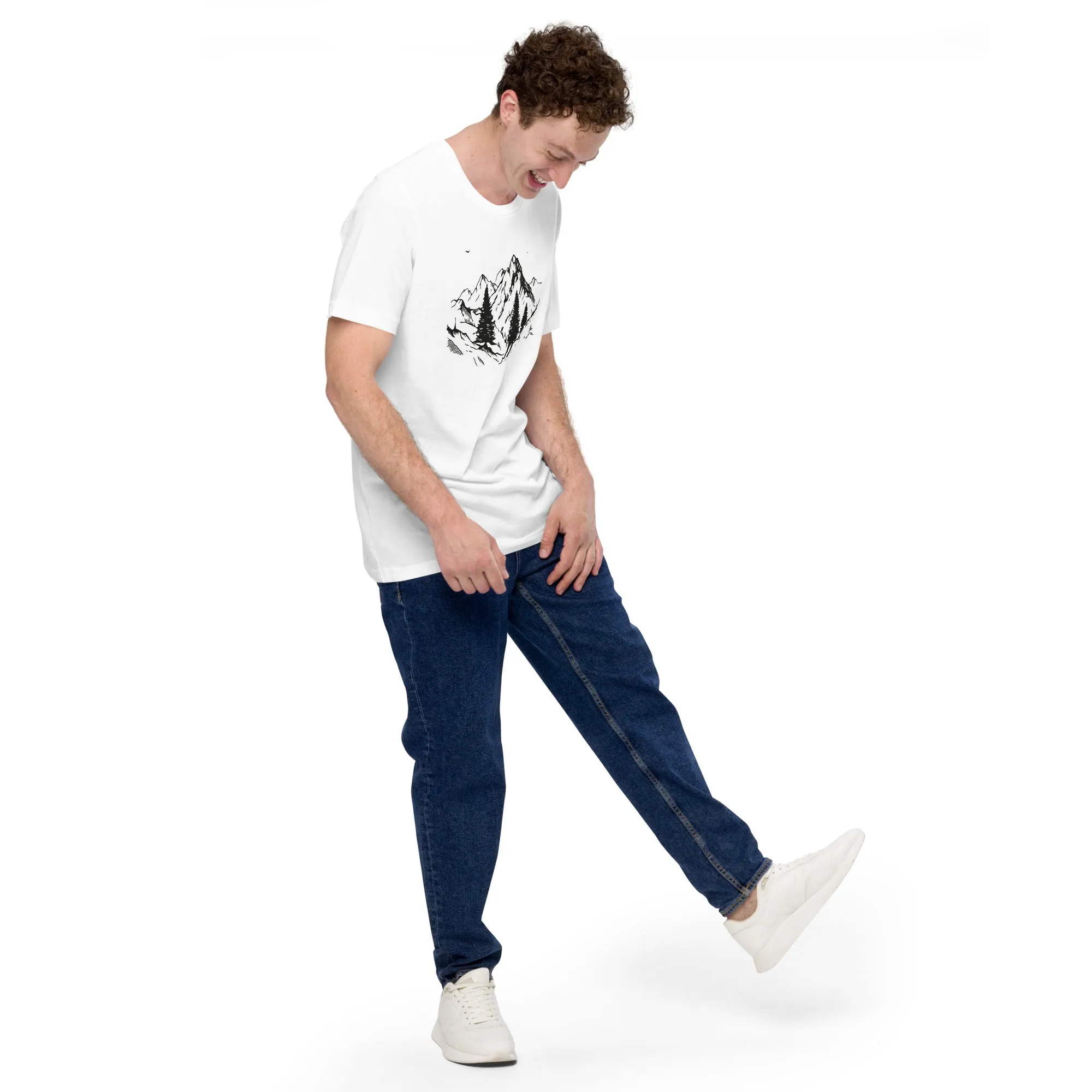 T-shirt unisex con montagna stilizzata